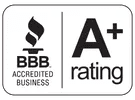 BBB Accredited Business logo with an A+ rating.